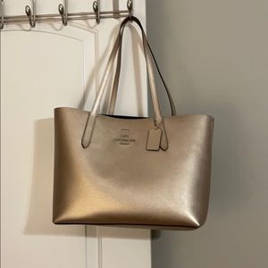 Gold coach tote